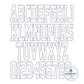 Tall Academic Blanket Stitch Applique Embroidery Font Six Sizes 3, 4, 5, 6, 7, and 8 Inch, plus Native BX