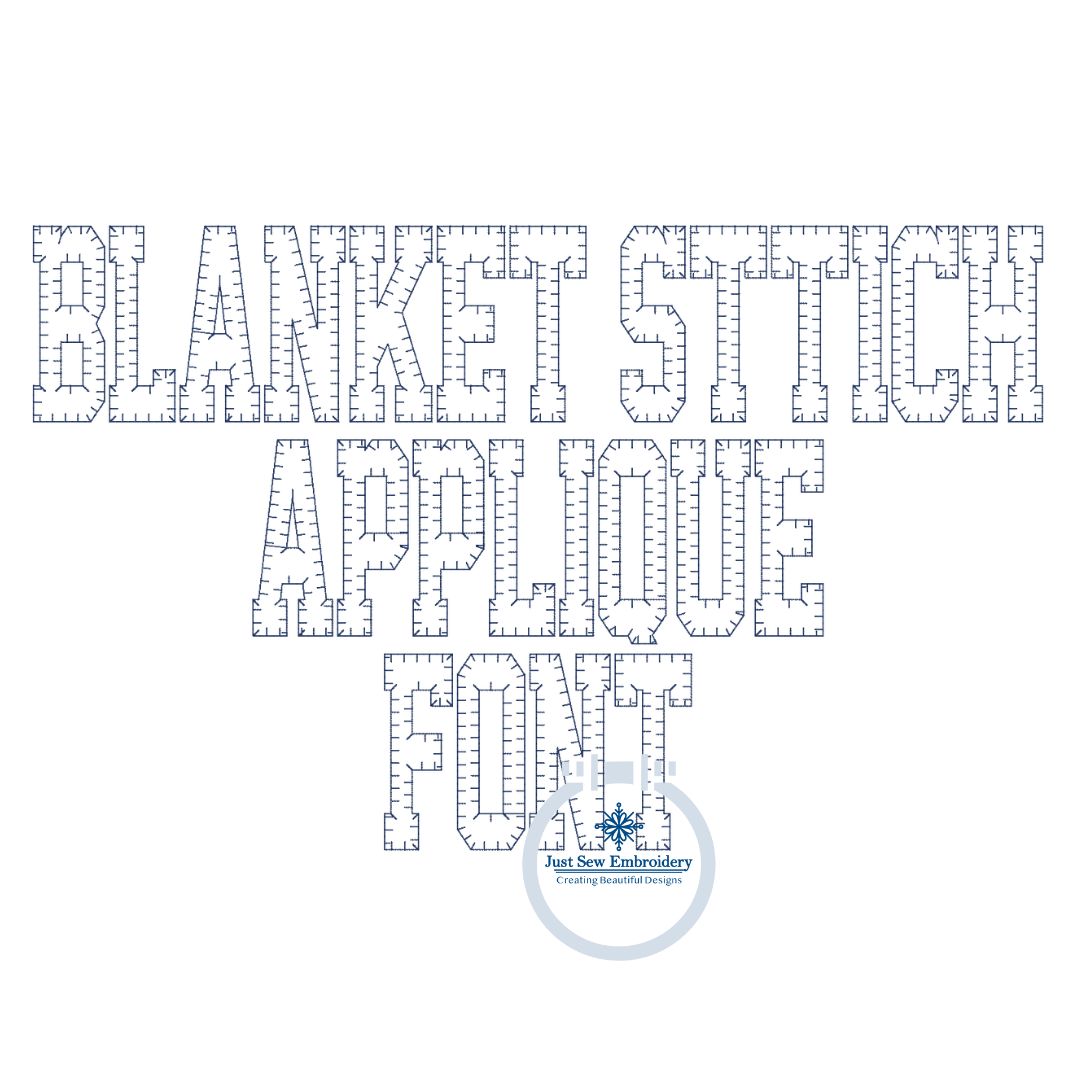 Tall Academic Blanket Stitch Applique Embroidery Font Six Sizes 3, 4, 5, 6, 7, and 8 Inch, plus Native BX