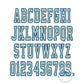 Tall Academic Fill Satin Applique Embroidery Font Five Sizes 4, 5, 6, 7, and 8 Inch, plus Native BX