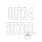 Tall Academic Bean Applique Embroidery Font Six Sizes 3, 4, 5, 6, 7, and 8 Inch, plus Native BX
