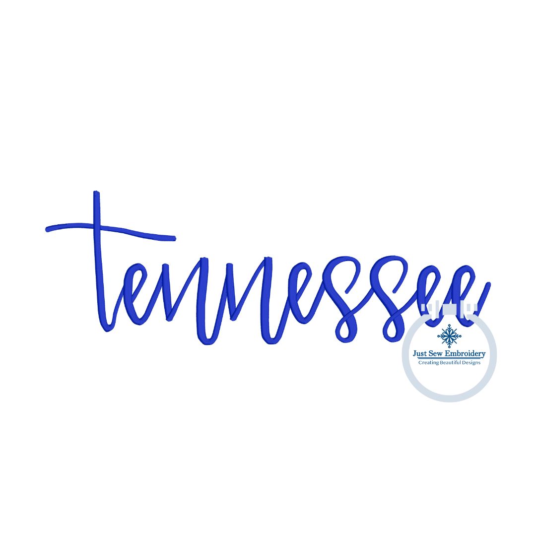 Tennessee Embroidery Script to fit 8x12 hoop Full Chest