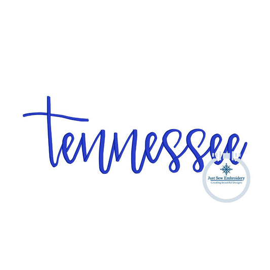 Tennessee Embroidery Script to fit 8x12 hoop Full Chest