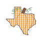 Texas Pumpkin Zigzag Applique Machine Embroidery Design Four Sizes 5x7, 6x10, 8x8, 8x12 Hoop