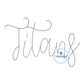 TITANS Chenille Script Applique Embroidery Yarn Design Five Sizes 5x7, 8x8, 6x10, 7x12, and 8x12 Hoop