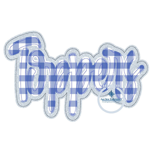 Toppers Double Raggy Applique Embroidery Two Layer Design Bean Stitch Edge Four Sizes 5x7, 8x8, 6x10, and 8x12 Hoop