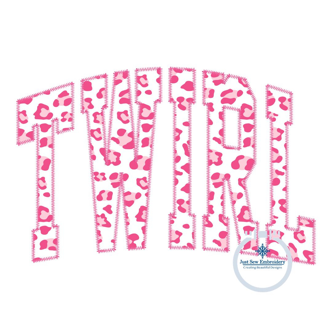 TWIRL Arched Applique Embroidery Design ZigZag Stitch Edge Six Sizes 5x7, 8x8, 9x9, 6x10, 7x12, and 8x12 Hoop
