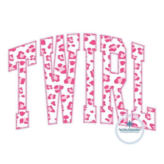 TWIRL Arched Applique Embroidery Design ZigZag Stitch Edge Six Sizes 5x7, 8x8, 9x9, 6x10, 7x12, and 8x12 Hoop