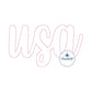 USA Script Applique Embroidery Machine Embroidery Raggy Bean Stitch Five Sizes 4x4, 5x7, 8x8, 6x10, and 8x12 Hoop