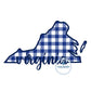 Virginia State Applique with Virginia Embroidered Script Design Four Sizes 5x7, 8x8, 6x10, and 8x12 Hoop