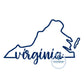 Virginia State Applique with Virginia Embroidered Script Design Four Sizes 5x7, 8x8, 6x10, and 8x12 Hoop