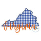 Virginia Zigzag State Applique with Embroidered Script Overlapping Design Five Sizes 5x7, 8x8, 6x10, 7x12, and 8x12 Hoop