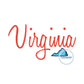 Virginia Script State Embroidery Design VA Machine Embroidery Five Sizes 5x7, 8x8, 9x9, 6x10, and 7x12 Hoop