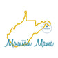 WV State Applique Embroidery Machine Design with Mountain Mama Satin Script West Virginia Design Four Sizes 8x8, 6x10, 7x12, 8x12 Hoop