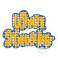 WARHAWKS Script Two Layer Satin Applique Embroidery Design Machine Embroidery Three Sizes 6x10, 7x12, and 8x12 Hoop