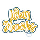 WARHAWKS Script Two Layer Satin Applique Embroidery Design Machine Embroidery Three Sizes 6x10, 7x12, and 8x12 Hoop