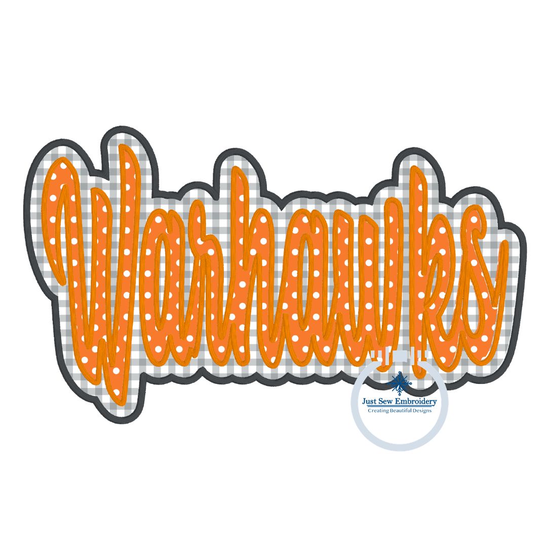 WARHAWKS Two Layer Satin Applique Embroidery Design Machine Embroidery One Sizes 8x12 Hoop