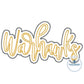 WARHAWKS Two Layer ZigZag Script Applique Embroidery Design Machine Embroidery Two Sizes 11 & 12 inch
