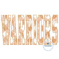 WARRIORS Applique Embroidery Machine Embroidery ZigZag Stitch Edge Five Sizes 5x7, 8x8, 9x9, 6x10, 7x12 and Hoop