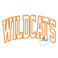 WILDCATS Arched Applique Embroidery Design Machine Embroidery Satin Edge Two Sizes 6x10 and 8x12 Hoop