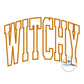 Witchy Arched Satin Bean Detail Applique Machine Embroidery Design Five Sizes 5x7, 8x8, 9x9, 6x10, 7x12, and 8x12 Hoop