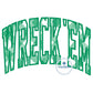 Wreck 'Em Arched Applique Embroidery Design Satin Edge Four Sizes 9x9, 6x10, 7x12, and 8x12 Hoop