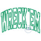 Wreck 'Em Arched Applique Embroidery Design Satin Edge Four Sizes 9x9, 6x10, 7x12, and 8x12 Hoop