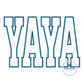 YAYA Varsity Satin Applique Embroidery Design Grandma Grandmother Mother's Day Gift Seven Sizes 5x7, 8x8, 5x12, 9x9, 6x10, 7x12, & 8x12 Hoop