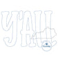 YALL Raggy Applique with KY State Embroidery Design Kentucky Bean Stitch Edge Five Sizes 5x7, 8x8, 6x10, 7x12, and 8x12 Hoop