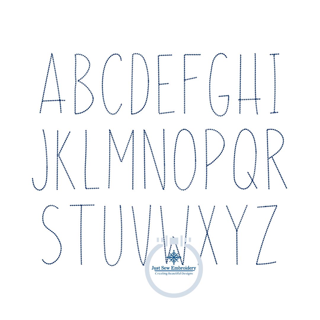 Yarnbold Letters Chenille Yarn Skinny Block Font Applique Embroidery Six Sizes 3, 4, 5,