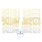 Yellow Jackets Repeat Bean Embroidery Design Bean Stitch Five Sizes 5x7, 8x8, 6x10, 7x12, and 8x12 Hoops