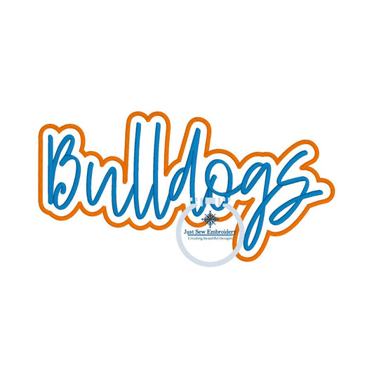 Bulldogs Puff 3D Foam Satin Outline Embroidery Design Five Sizes 5x7, 8x8, 9x9, 6x10, and 7x12 Hoop