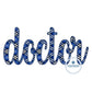 DOCTOR Script ZigZag Applique Embroidery Four Sizes 5x7, 8x8, 6x10 and 7x12 Hoop