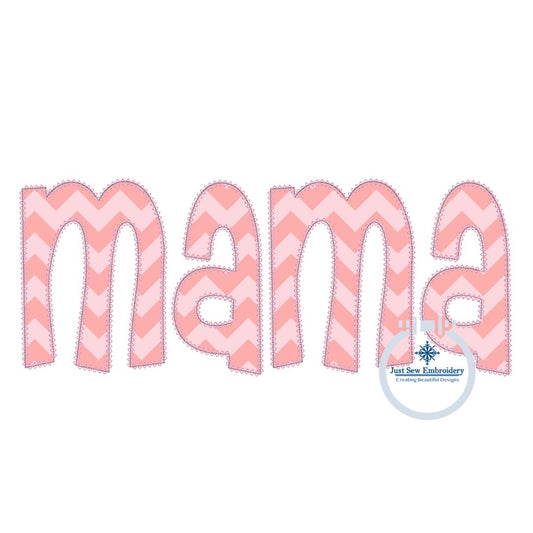 Mama Applique Embroidery Design Diamond Edge Three sizes Mother's Day Gift 5x7 6x10 8x12 Hoop