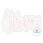 Alabama Double Raggy Applique Embroidery Design Five Sizes 5x7, 8x8, 6x10, 7x12 and 8x12 Hoop