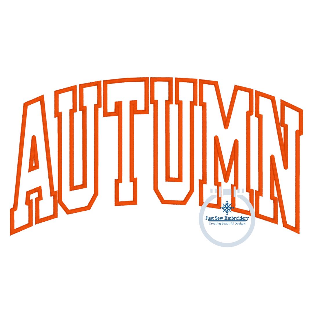 Autumn Arched Satin Applique Machine Embroidery Design Three Sizes 6x10, 8x8, 8x12 Hoop Autumn