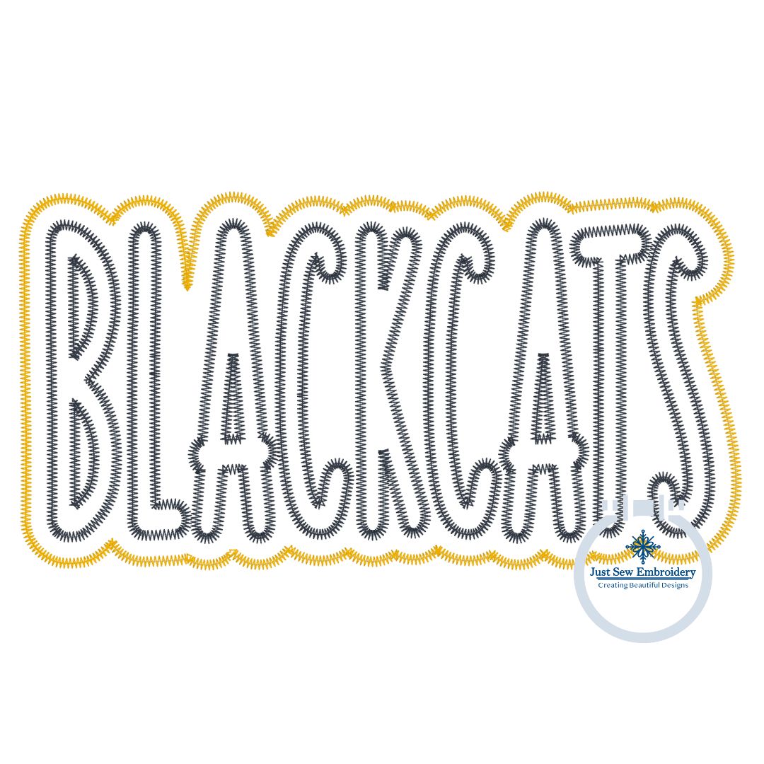 BLACKCATS Applique Embroidery Two Layer Design Machine Embroidery Two Color ZigZag Edge Four Sizes 5x7, 8x8, 6x10, 7x12 Hoop