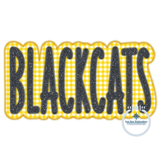 BLACKCATS Applique Embroidery Two Layer Design Machine Embroidery Two Color ZigZag Edge Four Sizes 5x7, 8x8, 6x10, 7x12 Hoop