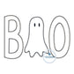 BOO Ghost ZZ Applique Embroidery Design Halloween Four Sizes 5x7, 6x10, 8x8, and 8x12 Hoops