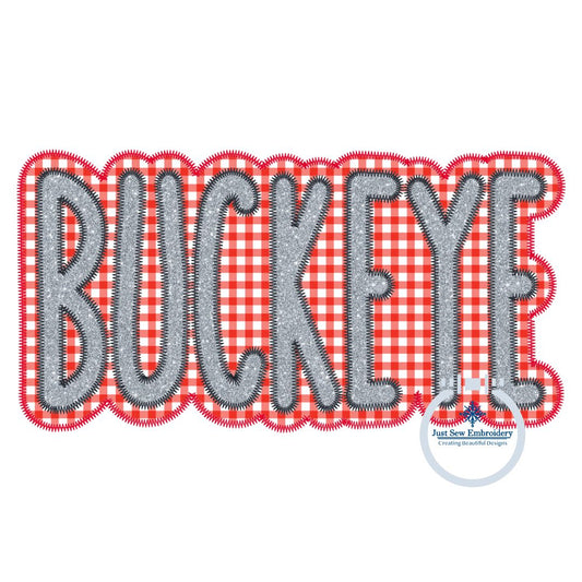 BUCKEYE Applique Embroidery Two Layer Zigzag Design Machine Embroidery Four Sizes 5x7, 8x8, 6x10 and 7x12 Hoop