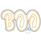 BOO Two Layer Applique Machine Embroidery Design ZigZag Stitch Four Sizes 5x7, 8x8, 6x10, and 8x12 Hoop