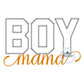 Boy Mama Block Applique Embroidery with Satin Script Three Sizes 5x7, 6x10, and 8x12 Hoop
