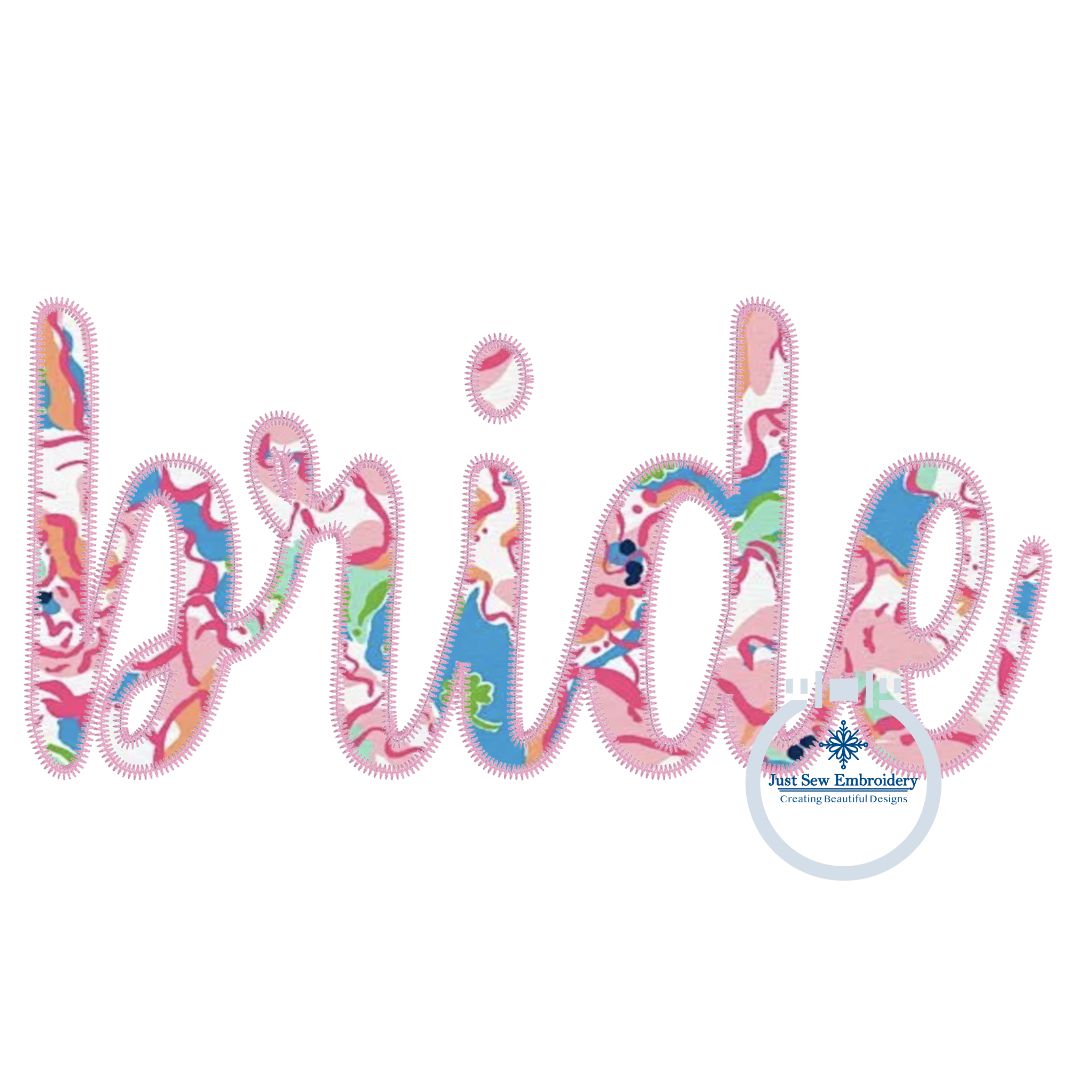 Bride Script Vector Bride Applique Embroidery Script Design