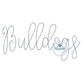 BULLDOGS Script Chenille Yarn Applique Design Machine Embroidery Two Sizes 6x10 and 7x12 Hoop