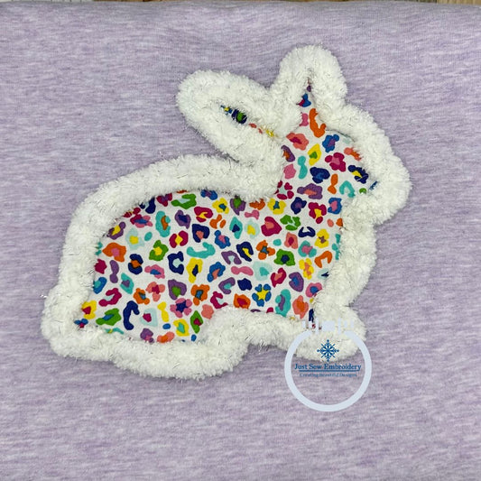 Rabbit Easter Bunny Chenille Yarn Applique Embroidery Five Sizes 5x7, 8x8, 6x10, 7x12, and 8x12 Hoop