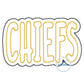 Chiefs Applique Embroidery Two Layer Zigzag Machine Design Four Sizes 5x7, 8x8, 6x10, 8x12 Hoop