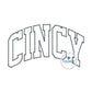 Cincy Cincinnati Applique OH Ohio Zigzag Machine Embroidery Three Sizes 5x7, 6x10, and 8x12 Hoop