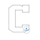 C Chenille Yarn Applique Varsity Font Zigzag Machine Embroidery Design Five Sizes 4x4, 5x5, 6x6, 7x7, and 8x8 Inch.