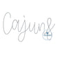 Cajuns Chenille Yarn Applique Script Machine Embroidery Design Four Sizes 5x7, 8x8, 6x10, and 7x12 Hoop