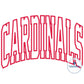 Cardinals Arched Satin Applique Embroidery Design Machine Three Sizes 6x10, 7x12, and 8x12 Hoop