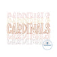 Cardinals Embroidered Bean Stitch Repeat Design Five Sizes 4x4, 5x7, 8x8, 6x10, and 8x12 Hoop
